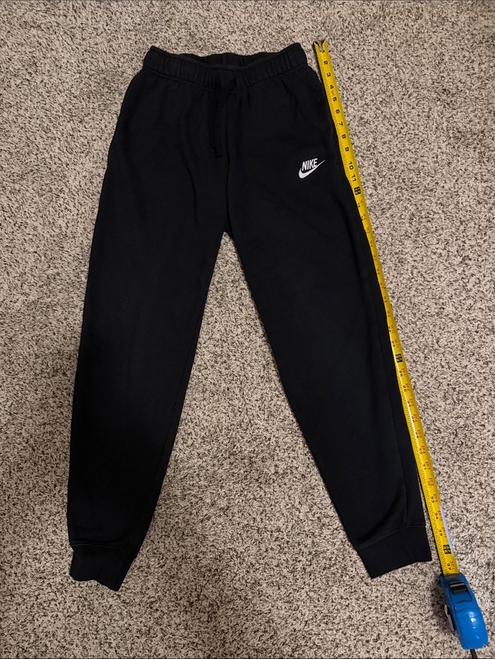 Nike Black Track Joggers with White Swoosh